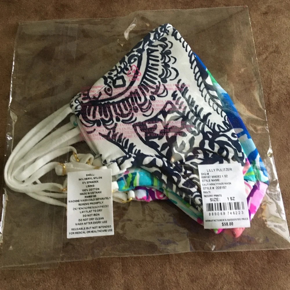 LILLY PULITZER NWT AUTHENTIC THREE DESIGN NON-MEDICAL FACE MASKS